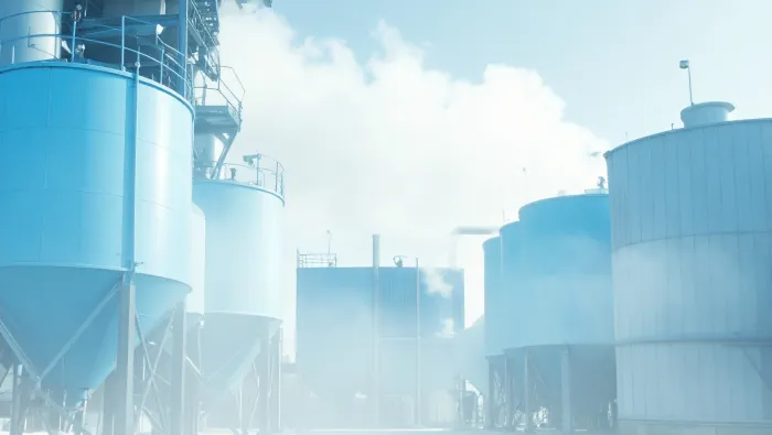 Firefly industrie alimentaire avec vapeur dans le ciel qui sort chaleur 112791